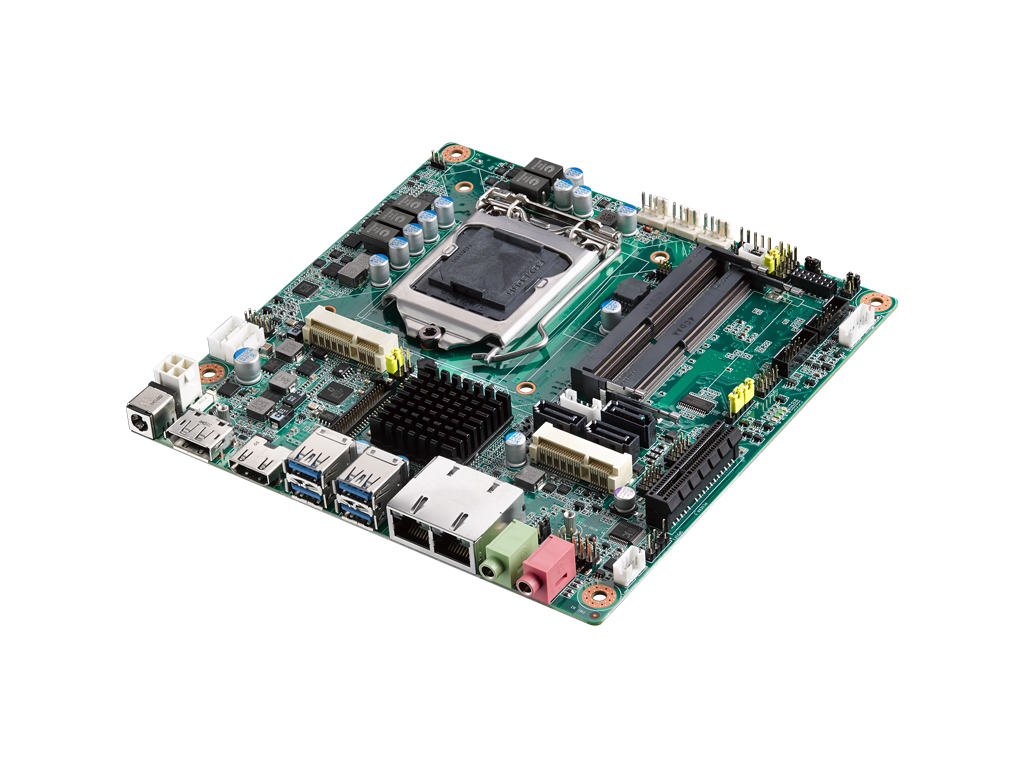 Mini-ITX Motherboard with Intel<sup>®</sup> Core™ i7/i5/i3 LGA 1151, DP/VGA/HDMI/LVDS, dual GbE, 4 x USB 3.0, 4 x USB 2.0,  1 x F/S Mini PCIe, 1 x H/S MiniPCIe